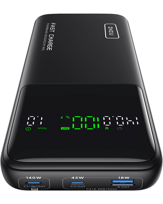 INIU B64 140W 27.000 mAh, Schnell ladung 1.000 + Geräte, 140W Max Leistung von einem Hafen