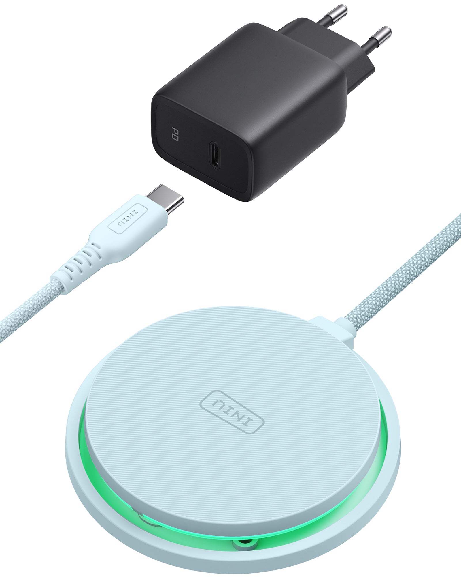 Cargador inalámbrico magnético LED INIU W11-E1 Qi2 de 15 W