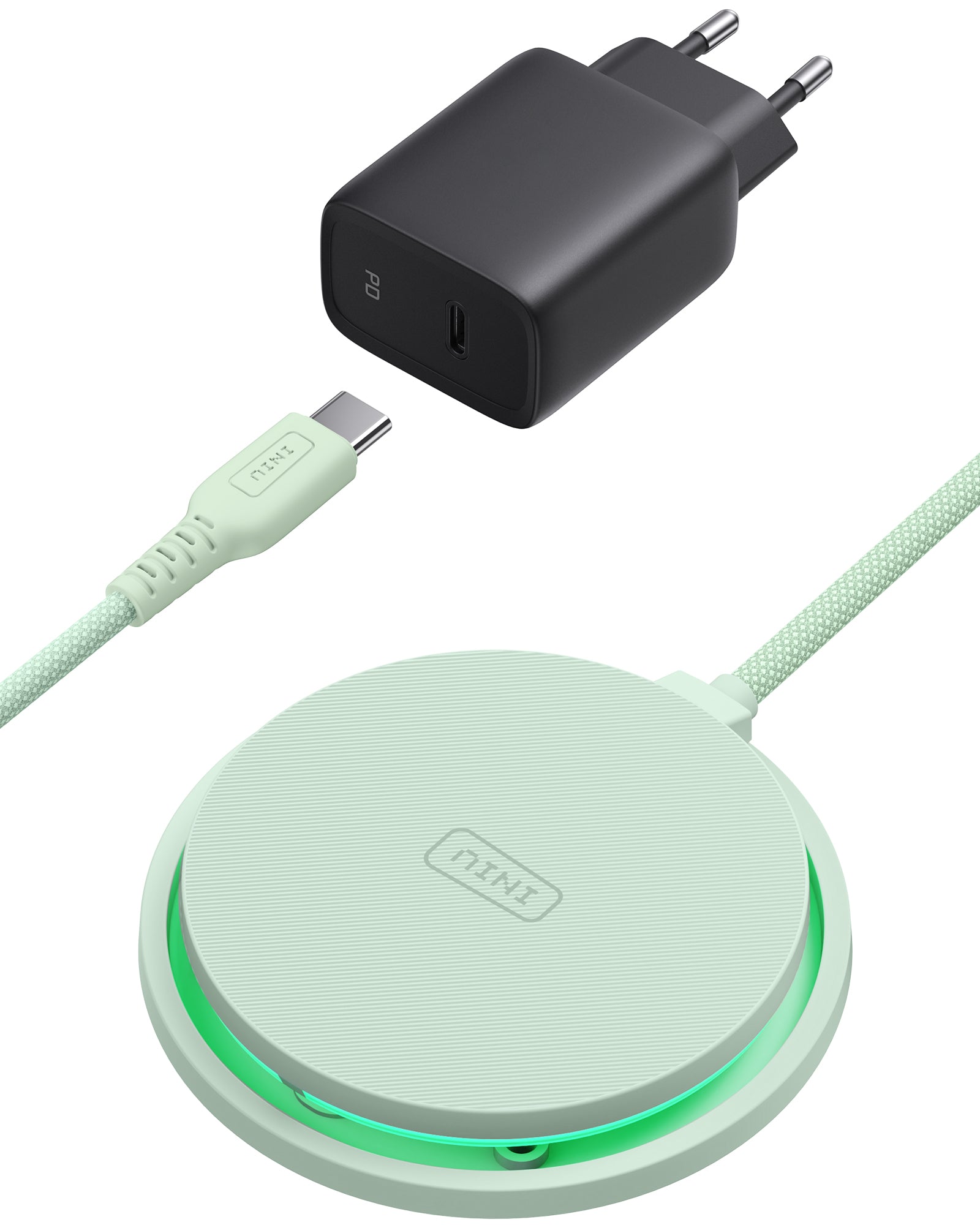 Cargador inalámbrico magnético LED INIU W11-E1 Qi2 de 15 W