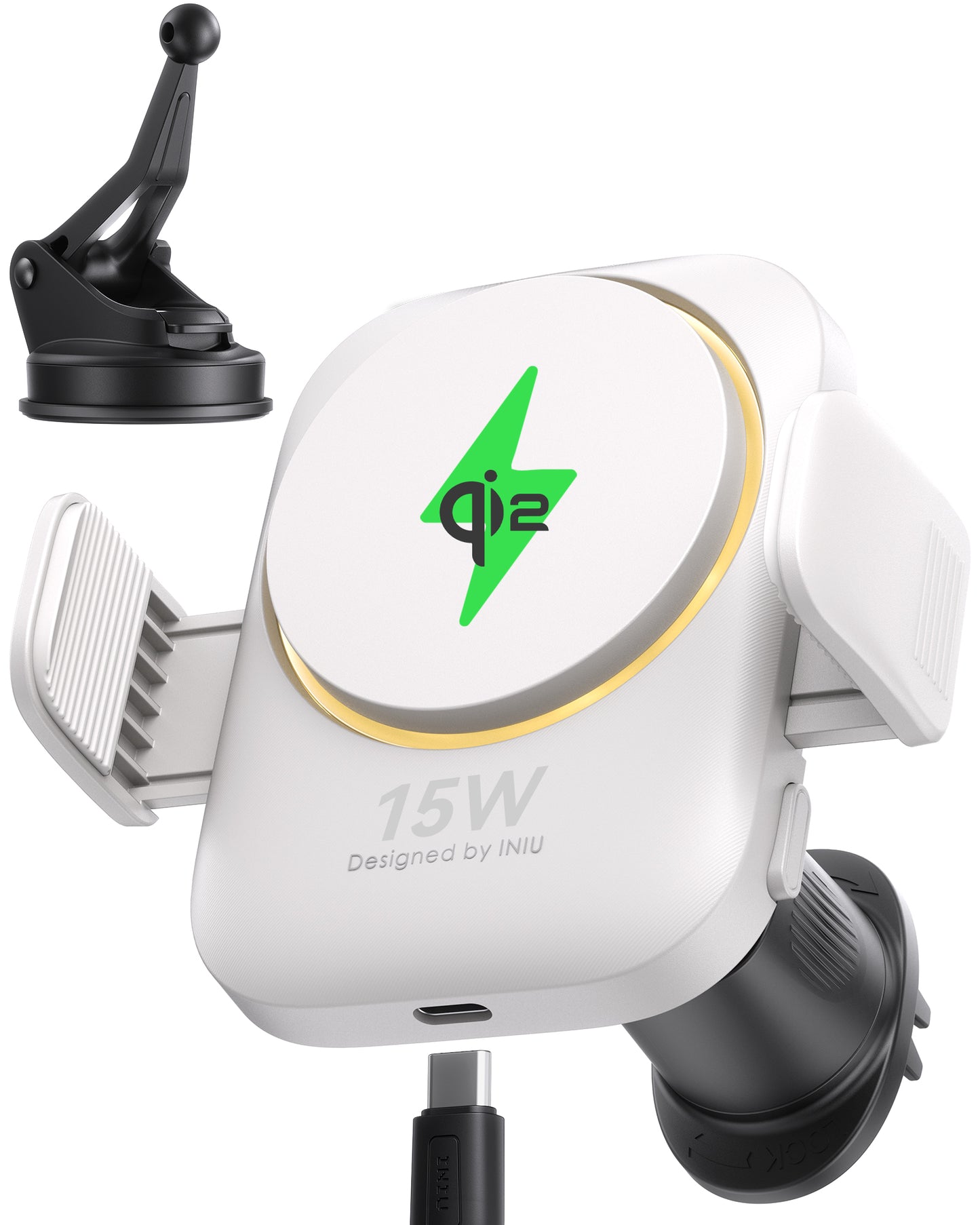 INIU SnapGo V11-E1 Qi2 15W magnetische draadloze autoladerhouder