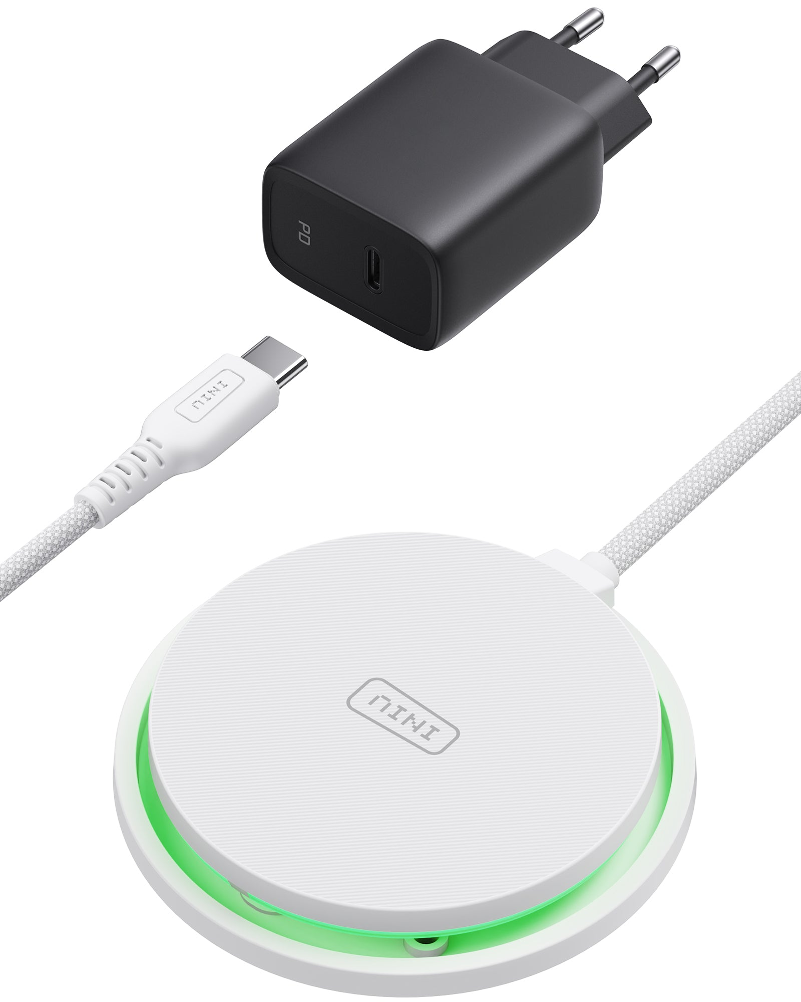 Cargador inalámbrico magnético LED INIU W11-E1 Qi2 de 15 W