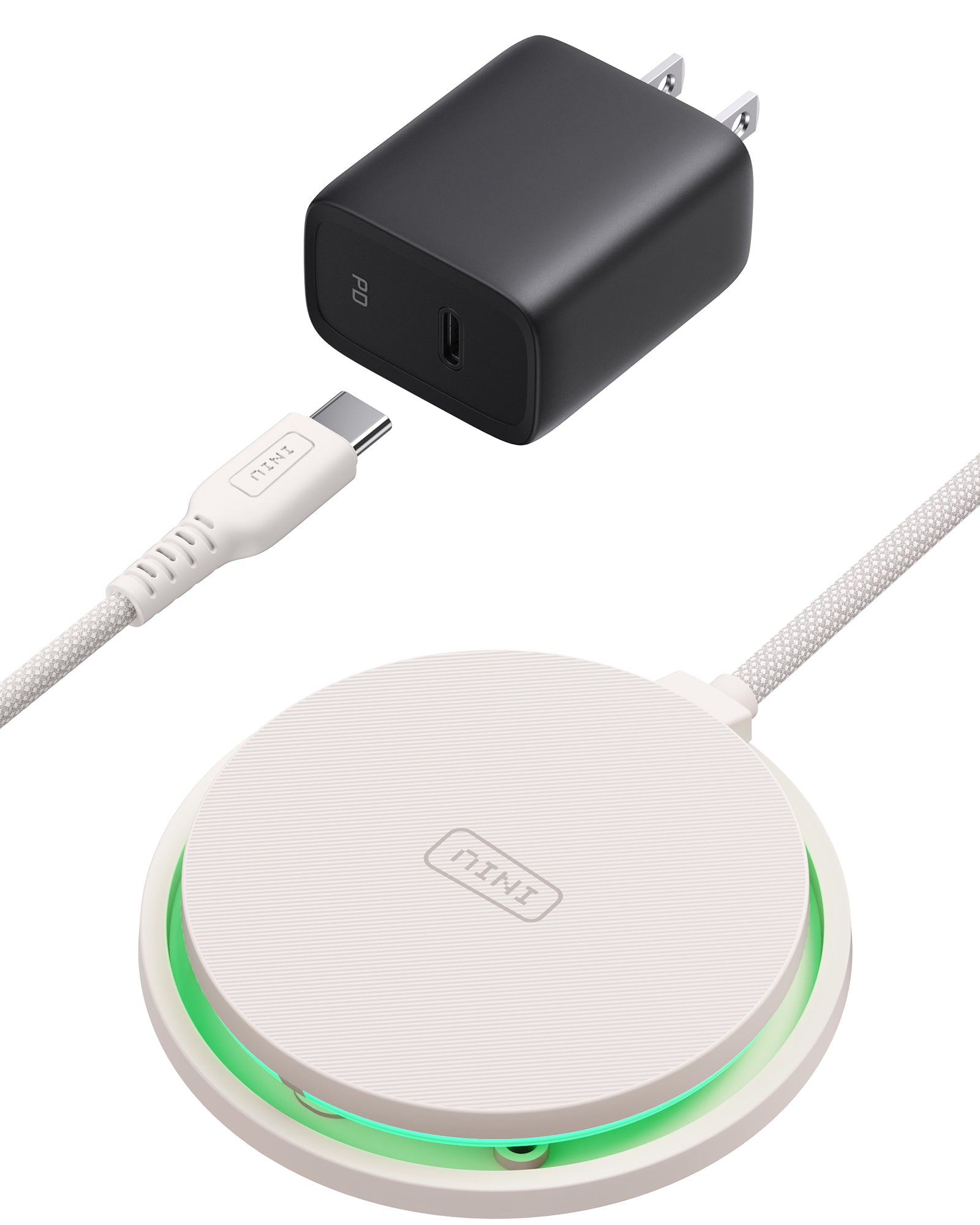 Cargador inalámbrico magnético LED INIU W11-E1 Qi2 de 15 W