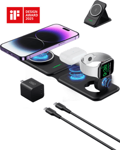INIU SnapGo WI222 3 in 1 Wireless Charging Pad & Stand, 15W Magnetic Multifunction